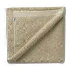 Kela Duschtuch Lavinia Beige Bio, gefaltetes Handtuch mit strukturiertem Muster aus Bio-Baumwolle
