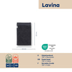 Kela Lavina Gästehandtuch Schwarz Bio 30x50cm 100% Baumwolle 550g/m² OEKO-TEX zertifiziert