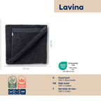 Kela Lavina Duschtuch Schwarz 70x140cm, 100% Bio-Baumwolle, 550g/m², OEKO-TEX zertifiziert