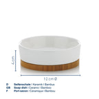 Kela Seifenschale Natura aus weißer Keramik mit Bambus-Ring, 12cm Durchmesser, 4cm Höhe