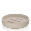 Kela Seifenschale Sana in Beige – runde Keramik-Seifenschale mit Rillen, matt, modern