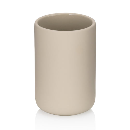 Kela Becher Sana in Beige – moderner Keramikbecher für Badezimmer, schlicht und elegant