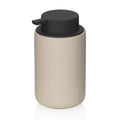 Kela Seifenspender Sana in Beige mit schwarzem Pumpkopf, modernes minimalistisches Design für Badezimmer