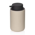Kela Seifenspender Sana in Beige mit schwarzem Pumpkopf, modernes minimalistisches Design für Badezimmer