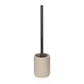 Kela WC-Garnitur Sana in Beige mit schwarzem Bürstengriff und Keramikbehälter