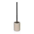 Kela WC-Garnitur Sana in Beige mit schwarzem Bürstengriff und Keramikbehälter