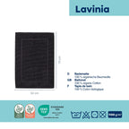 Kela Badvorleger Lavinia Schwarz 50x70cm, 100% Bio-Baumwolle, 1100g/m², OEKO-TEX zertifiziert