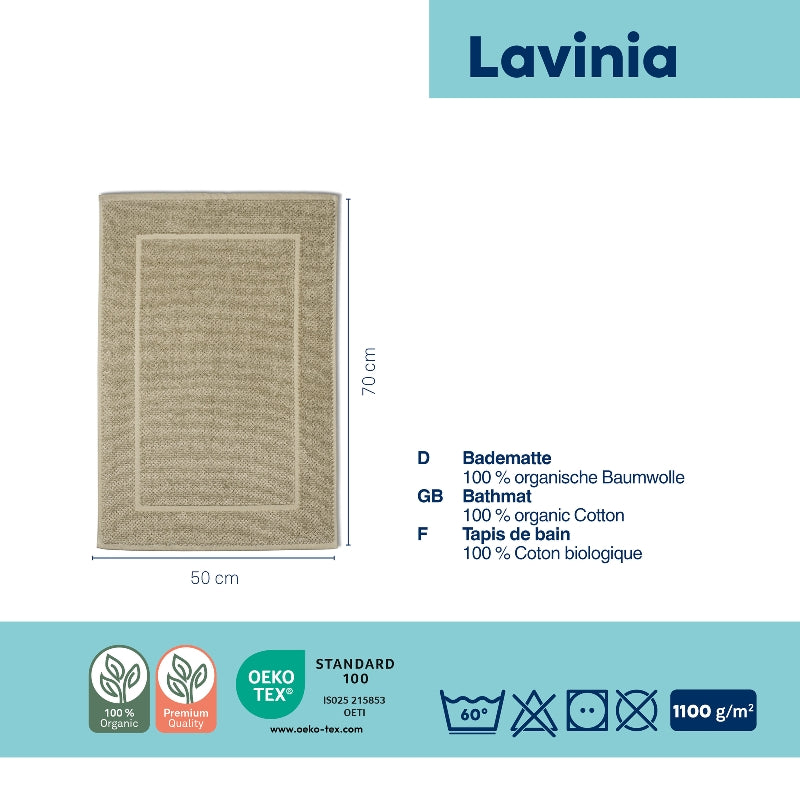 Tapis de bain bio Lavinia beige