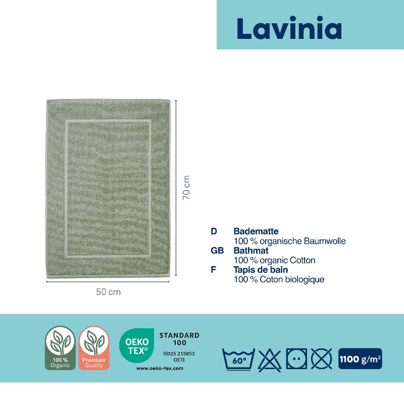 Tapis de bain bio Lavinia gris clair