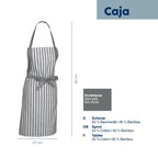 Kela Schürze Caja Dunkelgrau 80x67cm, Streifen, 55% Baumwolle 45% Bambus