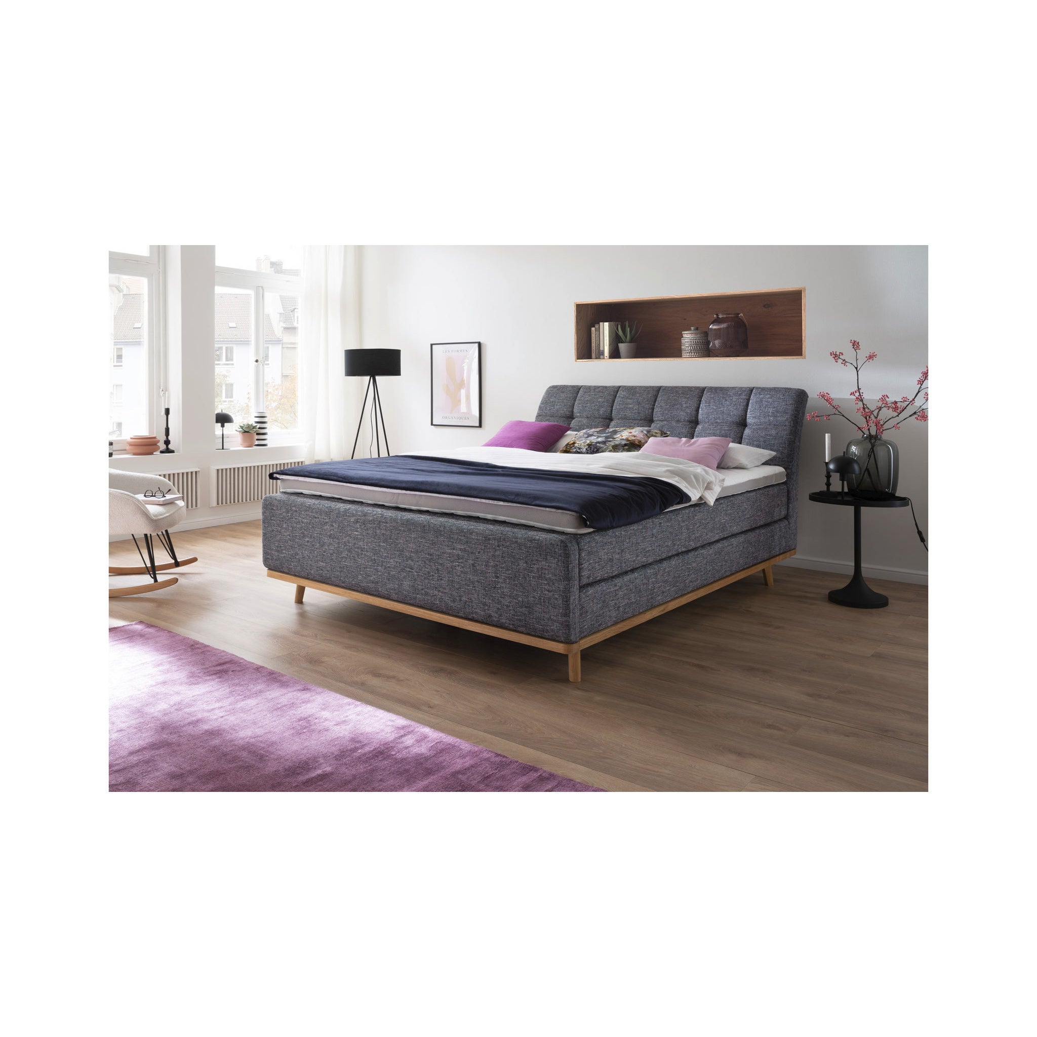 Sommier tapissier 180x200 avec cadre en bois