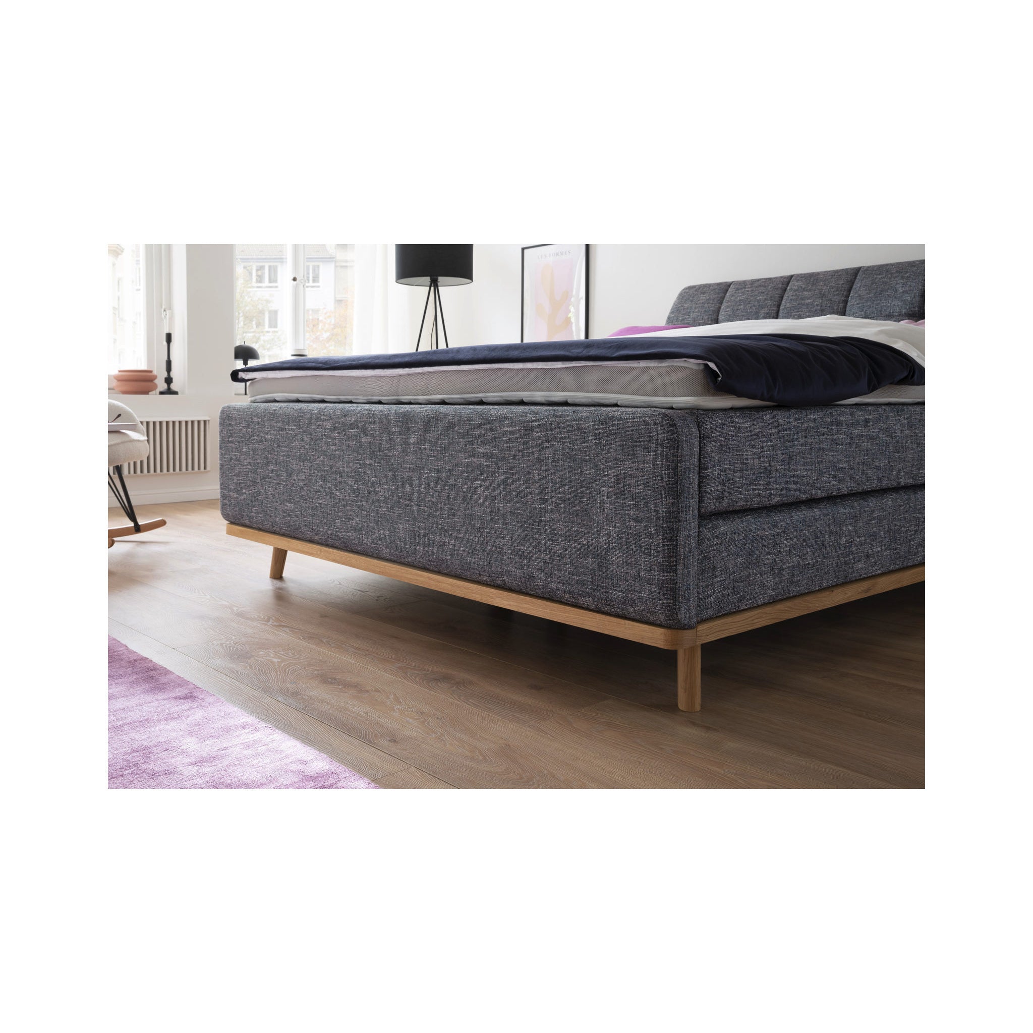 Sommier tapissier 180x200 avec cadre en bois