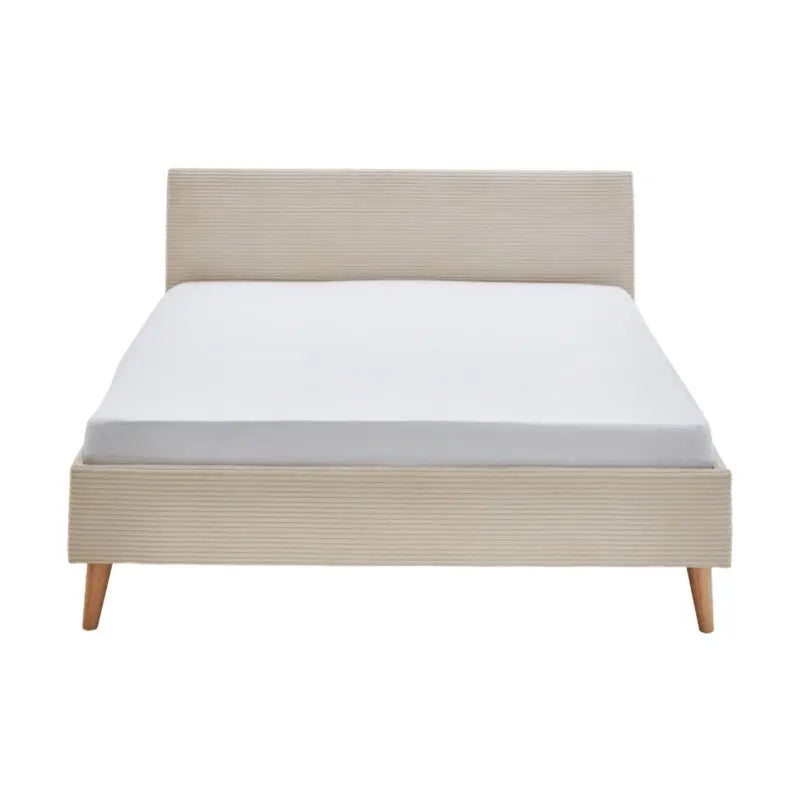 Lit rembourré en velours côtelé 140x200