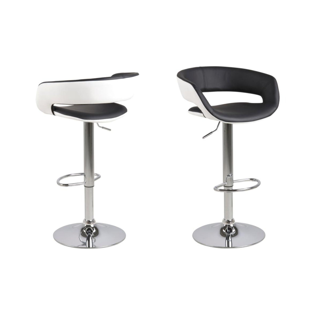 Grace Barhocker – PU schwarz BK1 und PU weiss SWT1, Trompete Gestell Chrom Stahl mit Drehfunktion