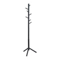 Bremen Kleiderständer – Korpus und 3 Stern Gestell schwarz NC lackiert Rubberwood mit asymmetrischem Detail