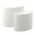Mice Couchtischsatz oval – Tischplatte und Gestell Hochglanz weiss PU lackiert MDF mit Satz aus 2 Stück