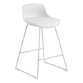 Tina Counterstuhl – PU weiss D160 und matt weiss rau Polypropylen, Kufe Gestell weiss rau pulverbeschichtet Stahl mit Fussstütze