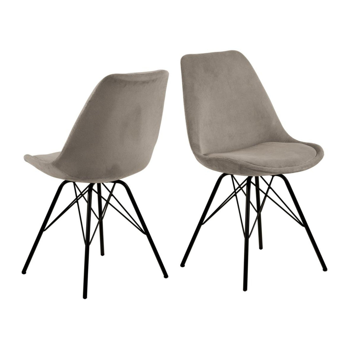 Eris Esszimmerstuhl – Wind Stoff beige 70, Gestell matt schwarz pulverbeschichtet Stahl