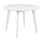 Roxby Esstisch rund – Tischplatte weiss SH lackiert MDF, Gestell weiss SH Lack Rubberwood