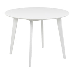 Roxby Esstisch rund – Tischplatte weiss SH lackiert MDF, Gestell weiss SH Lack Rubberwood