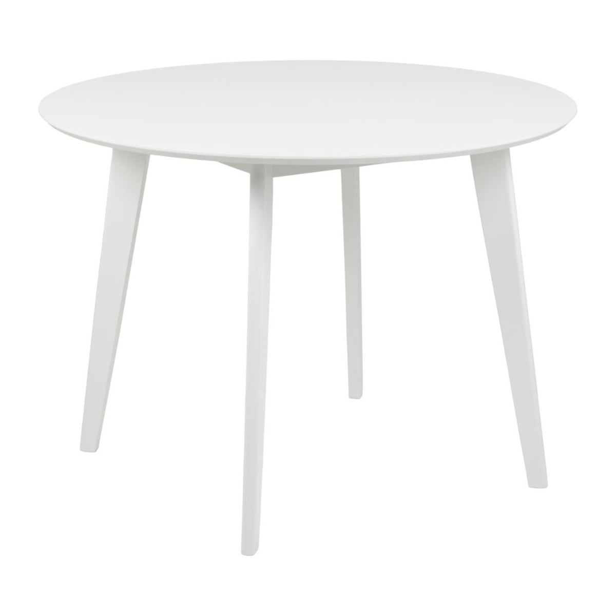 Roxby Esstisch rund – Tischplatte weiss SH lackiert MDF, Gestell weiss SH Lack Rubberwood