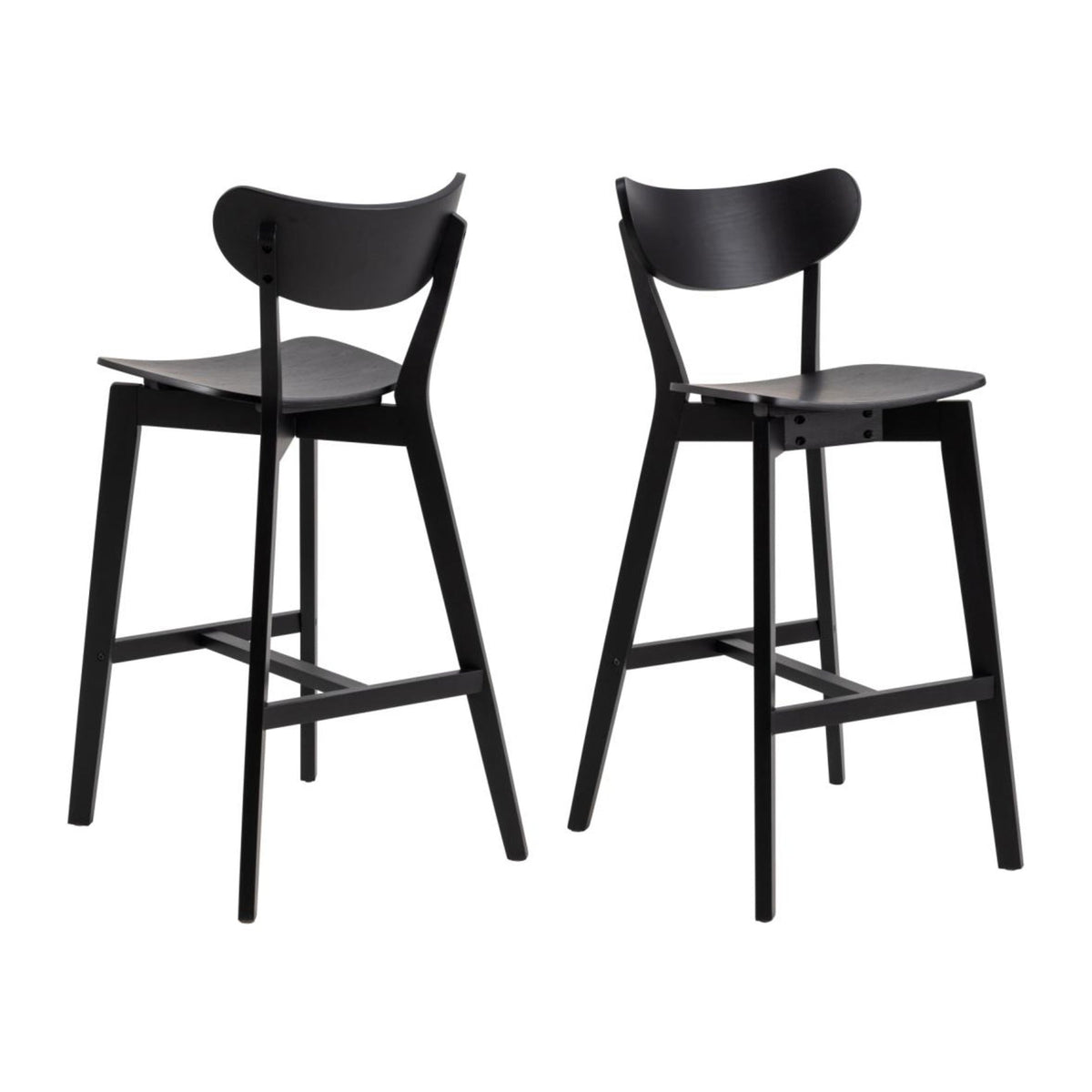 Roxby Barhocker – matt schwarz SH Lack Eiche Furnier