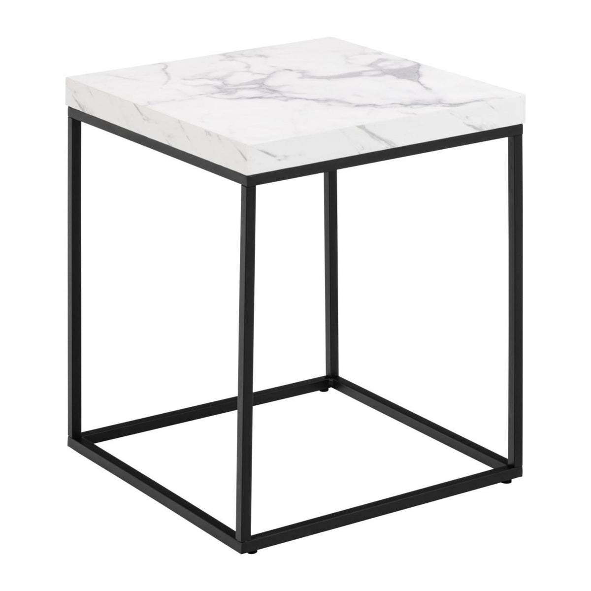 Barossa Couchtisch quadratisch – Tischplatte Marmor weiss Carrara rau Melamin