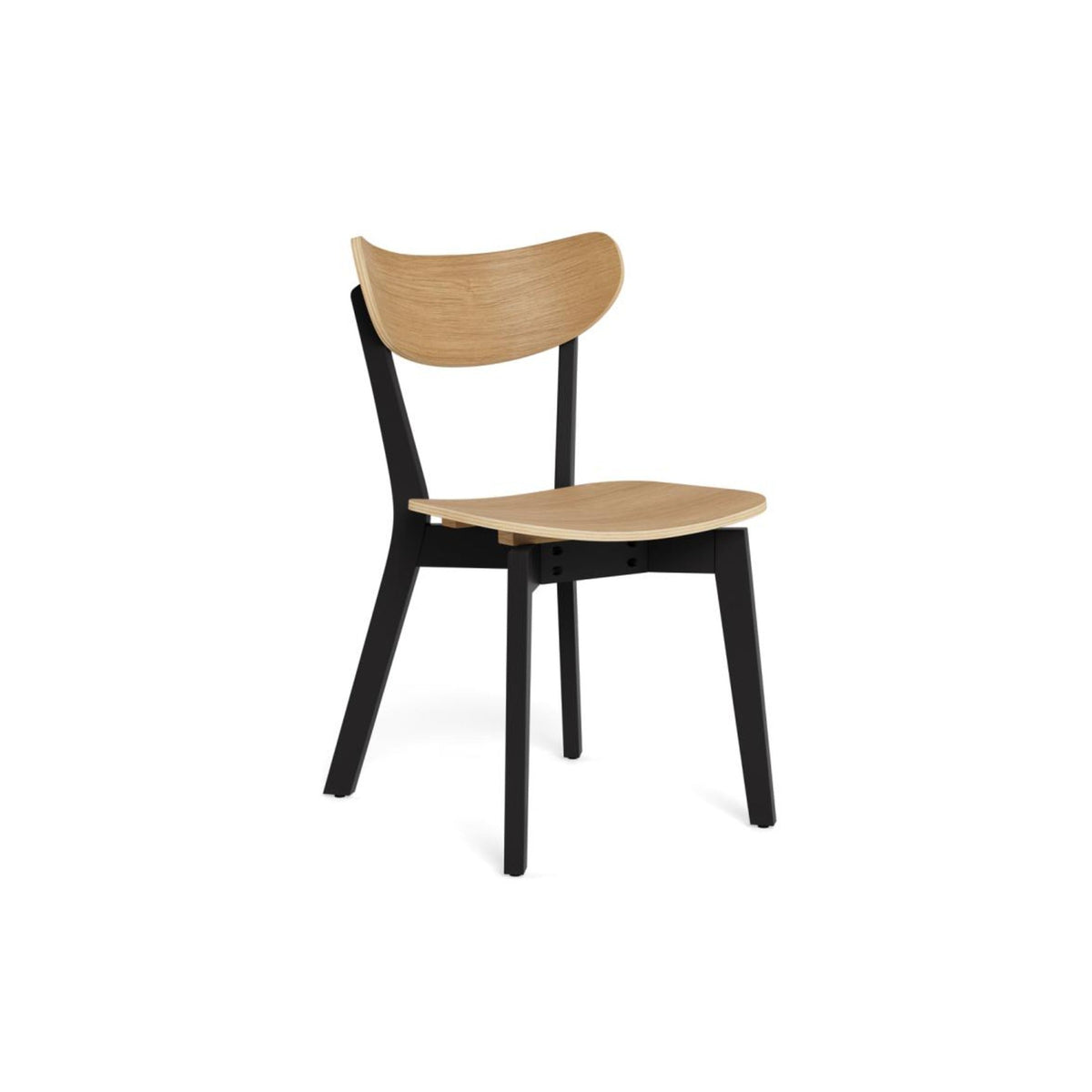 Roxby Esszimmerstuhl – Eiche SH Lack Furnier, Gestell matt schwarz SH Lack Rubberwood