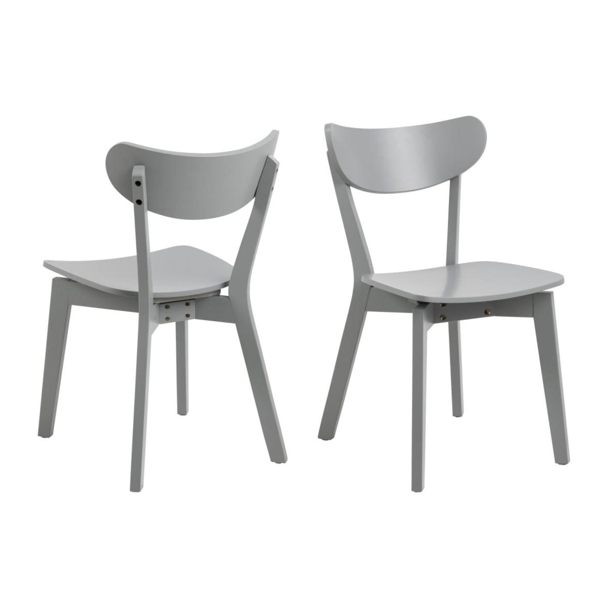 Roxby Esszimmerstuhl – grau SH lackiert MDF, Gestell matt hell grau SH Lack Rubberwood