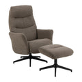 London Recliner mit Hocker – Monza Stoff taupe 40