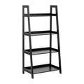 Wally Regal – Korpus und Gestell schwarz NC lackiert MDF, 4 Böden schwarz UV lackiert MDF mit Treppenform