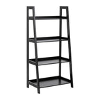 Wally Regal – Korpus und Gestell schwarz NC lackiert MDF, 4 Böden schwarz UV lackiert MDF mit Treppenform