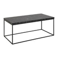 Barossa Couchtisch rechteckig – Tischplatte Marmor schwarz Marquina rau Melamin