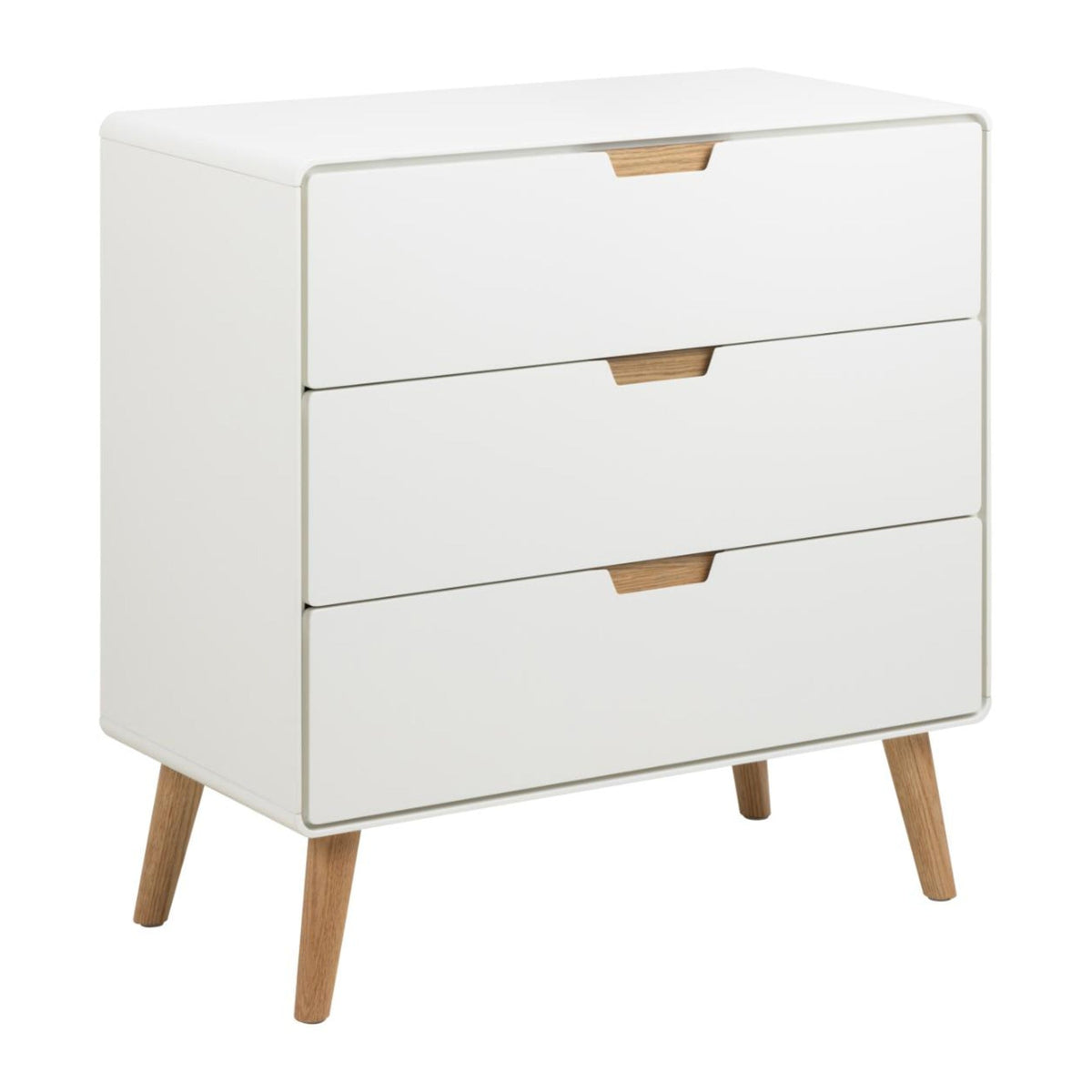 Lowell Kommode – Korpus und 3 Schubladen weiss UV lackiert MDF