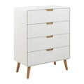 Lowell Kommode – Korpus und 4 Schubladen weiss UV lackiert MDF