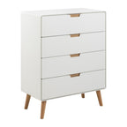 Lowell Kommode – Korpus und 4 Schubladen weiss UV lackiert MDF