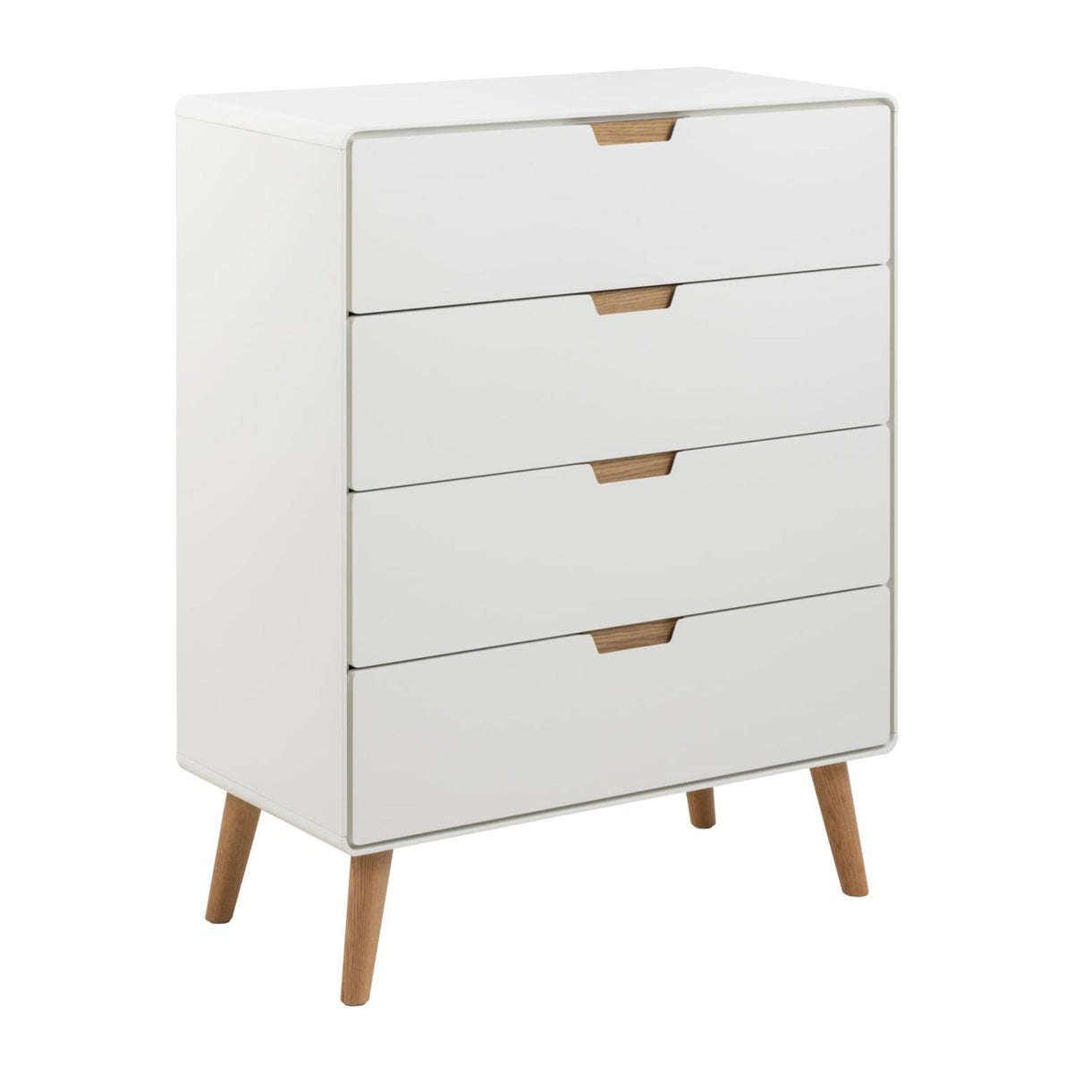 Lowell Kommode – Korpus und 4 Schubladen weiss UV lackiert MDF