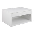Cholet Nachttisch quadratisch – Schublade und Boden weiss UV lackiert MDF mit Metallschienen