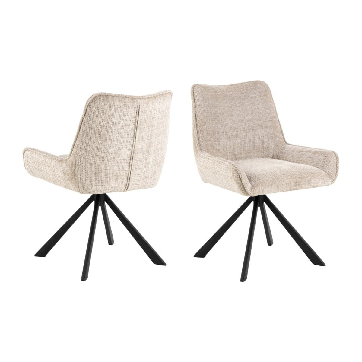 Eddie Esszimmerstuhl – Juto Stoff beige 4