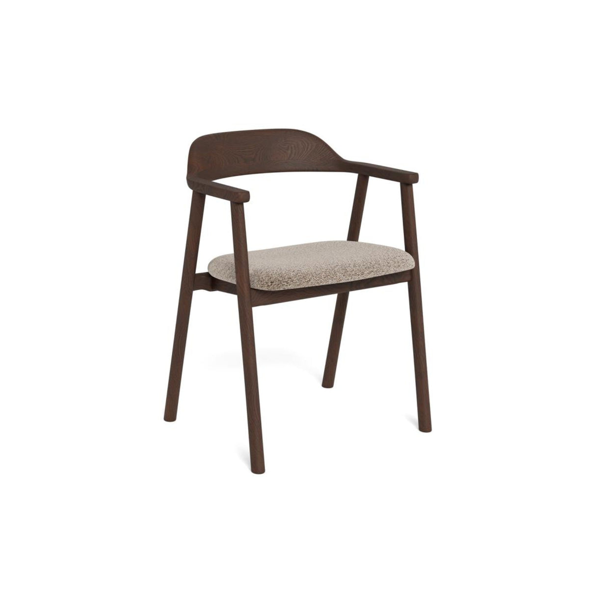 Nixon Esszimmerstuhl mit Armlehne – Monza Stoff beige 60 und NC lackiert Eiche, Gestell NC lackiert Eiche