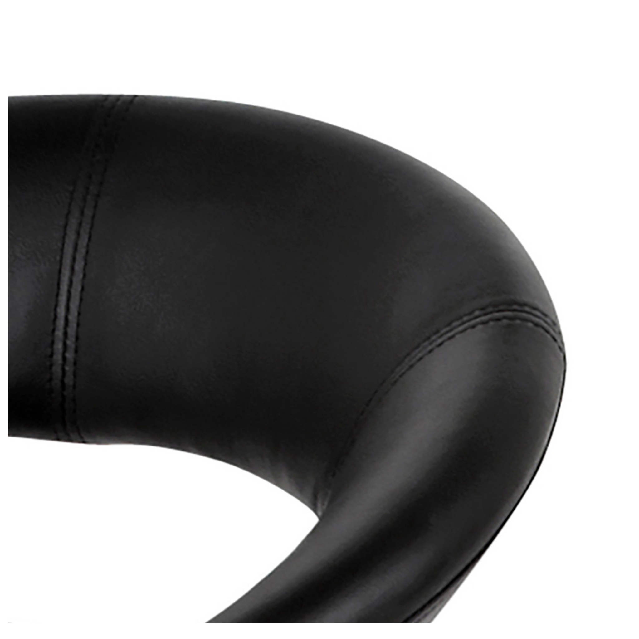 Tabouret de bar pivotant noir avec piètement chromé et vérin à gaz