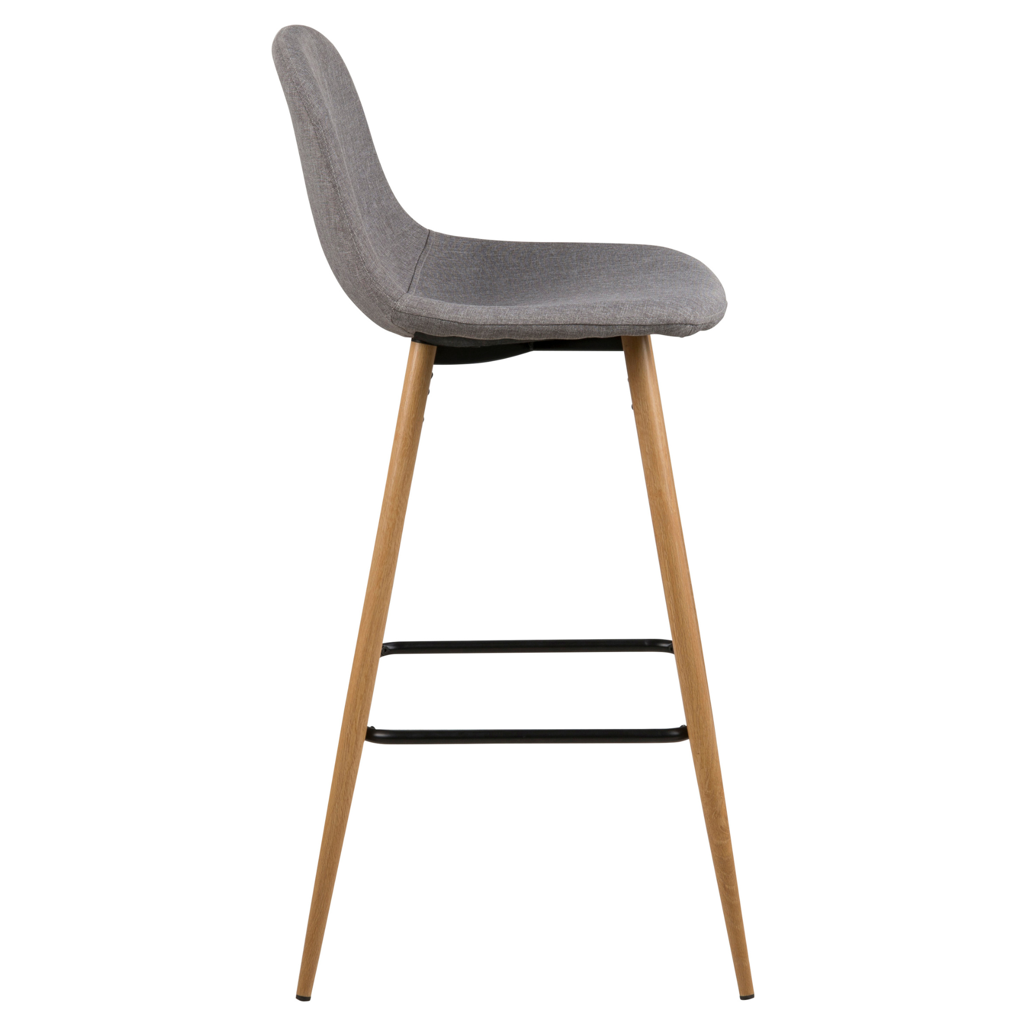Tabouret de bar pivotant, tissu gris clair