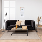 Actona Seaford Salontisch in Holzoptik mit schwarzem Metallgestell im modernen Wohnzimmer