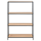 Actona Seaford Bücherregal mit 4 Holzregalen und schwarzem Metallrahmen – modernes Industriedesign