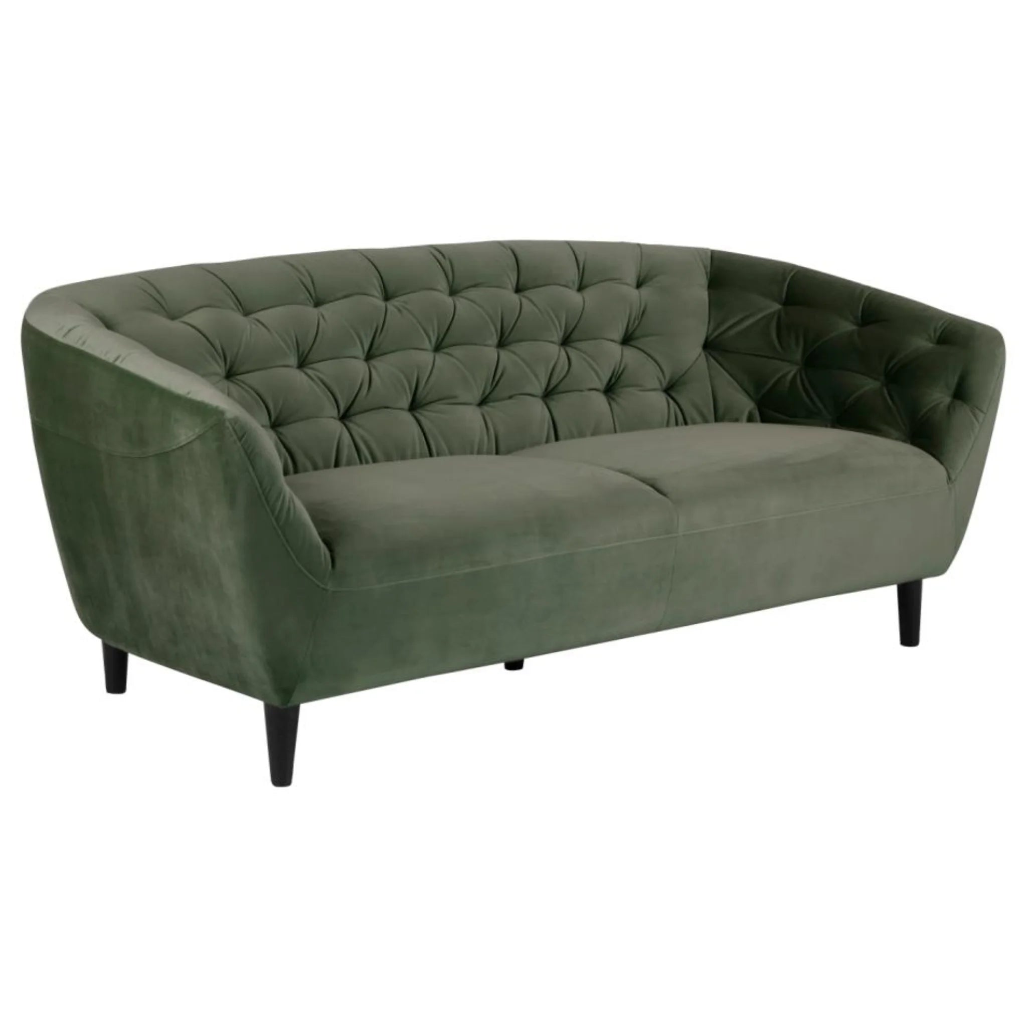 Actona Ria 2er 3er Sessel grün Velours Polstersofa modern Design Möbel