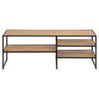 Actona Seaford TV-Tisch in Holzoptik mit schwarzem Metallgestell und 3 Ablageflächen – modernes Industrial Design
