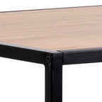 Actona Seaford Bartisch – Detailansicht Ecke mit hellem Holz-Tischplatte und schwarzem Metallgestell