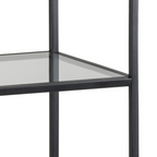 Actona Seaford Regal mit schwarzem Metallrahmen und Rauchglas-Einlegeboden – modernes Design