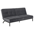 Actona Perugia Bettsofa in Dunkelgrau mit Tufting-Steppung und schwarzen Metallbeinen, modernes Design