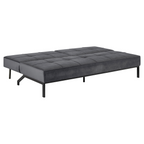 Actona Perugia Bettsofa in Dunkelgrau mit schwarzen Metallbeinen, ausgeklappt als Schlafsofa